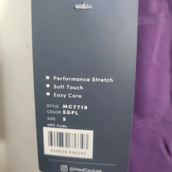 Med Couture Women's Purple Jogger Pants - Picture 5 of 5